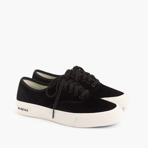 NEW SeaVees J.Crew legend sneakers black velvet